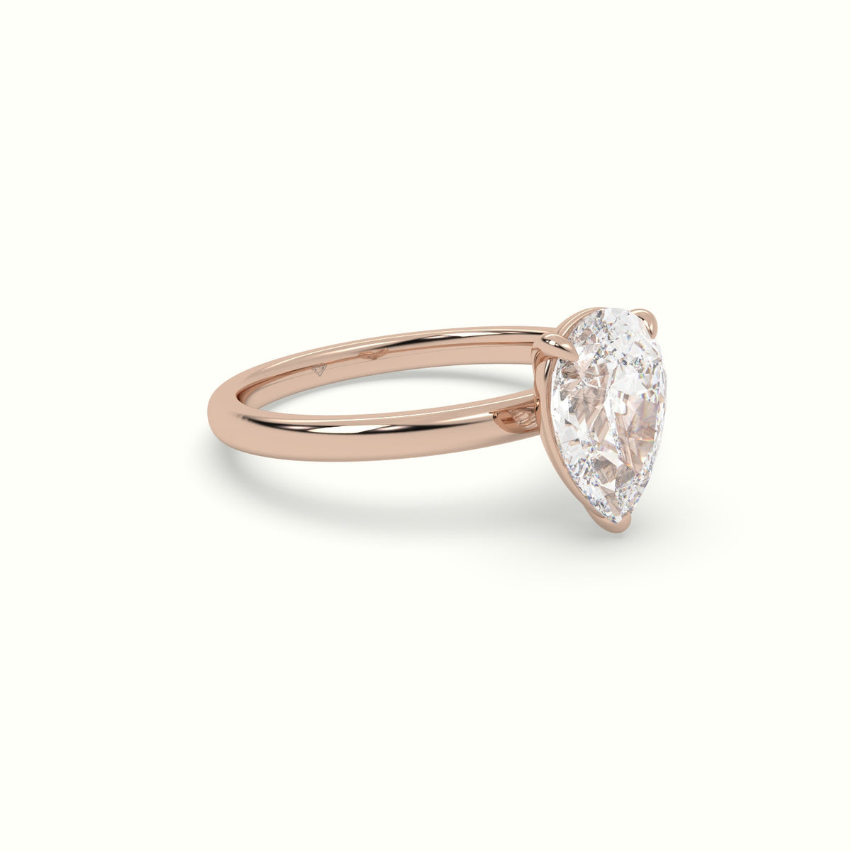 Pear Solitaire Engagement Ring — Rose Gold