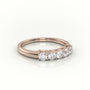 Round Cut Diamonds Bar-Setting Half Eternity Wedding Band — Rose Gold
