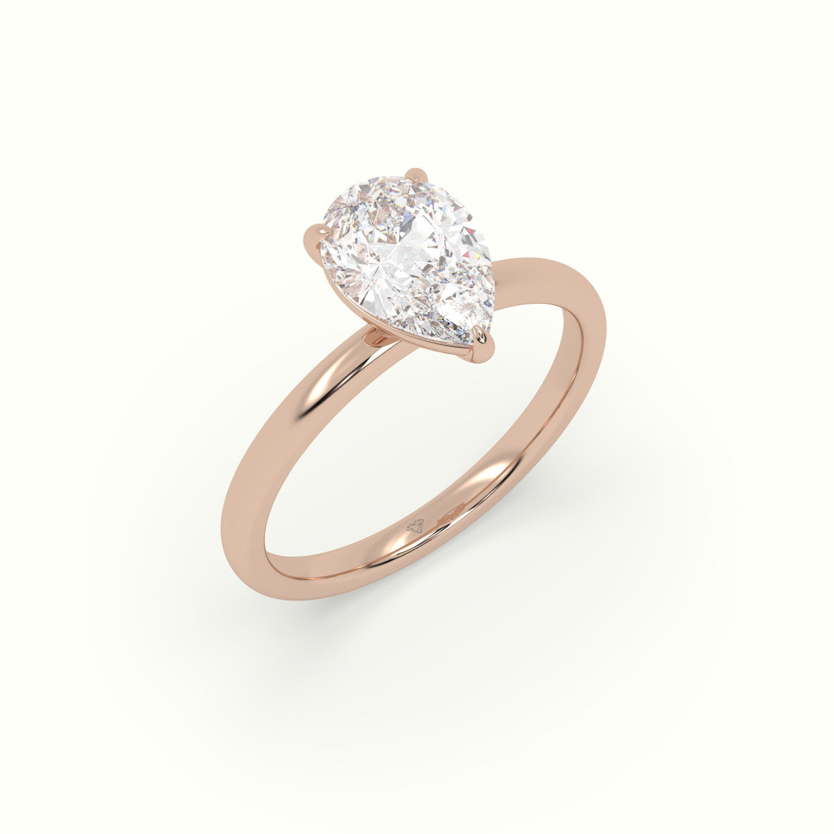 Pear Solitaire Engagement Ring — Rose Gold