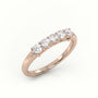 Round Cut Diamonds Bar-Setting Half Eternity Wedding Band — Rose Gold