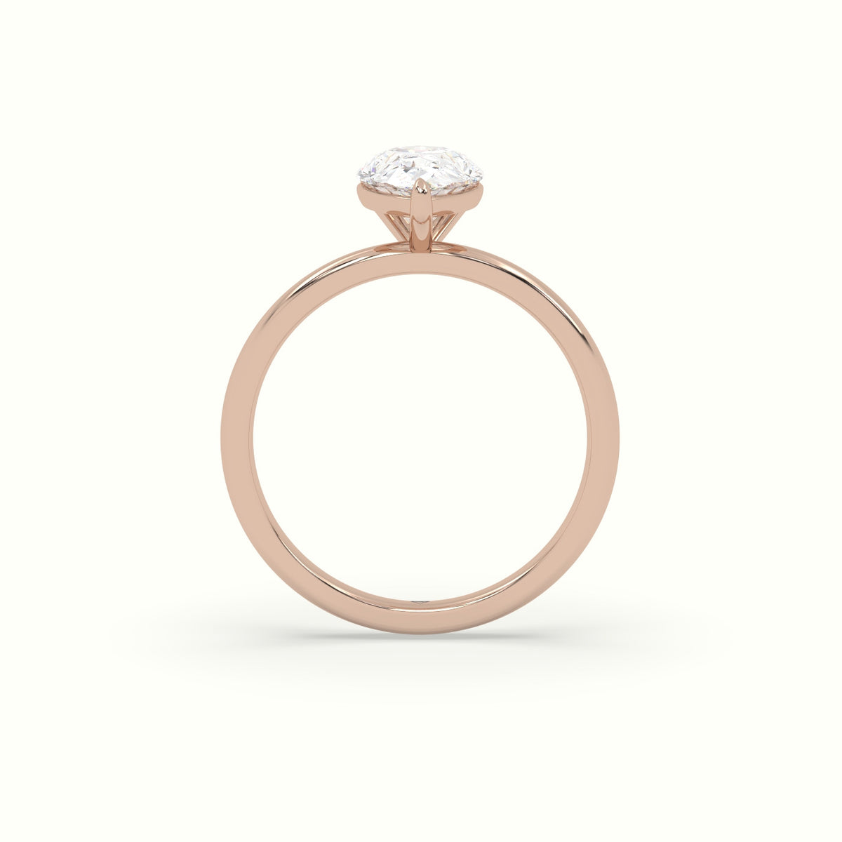 Pear Solitaire Engagement Ring — Rose Gold