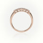 Round Cut Diamonds Bar-Setting Half Eternity Wedding Band — Rose Gold