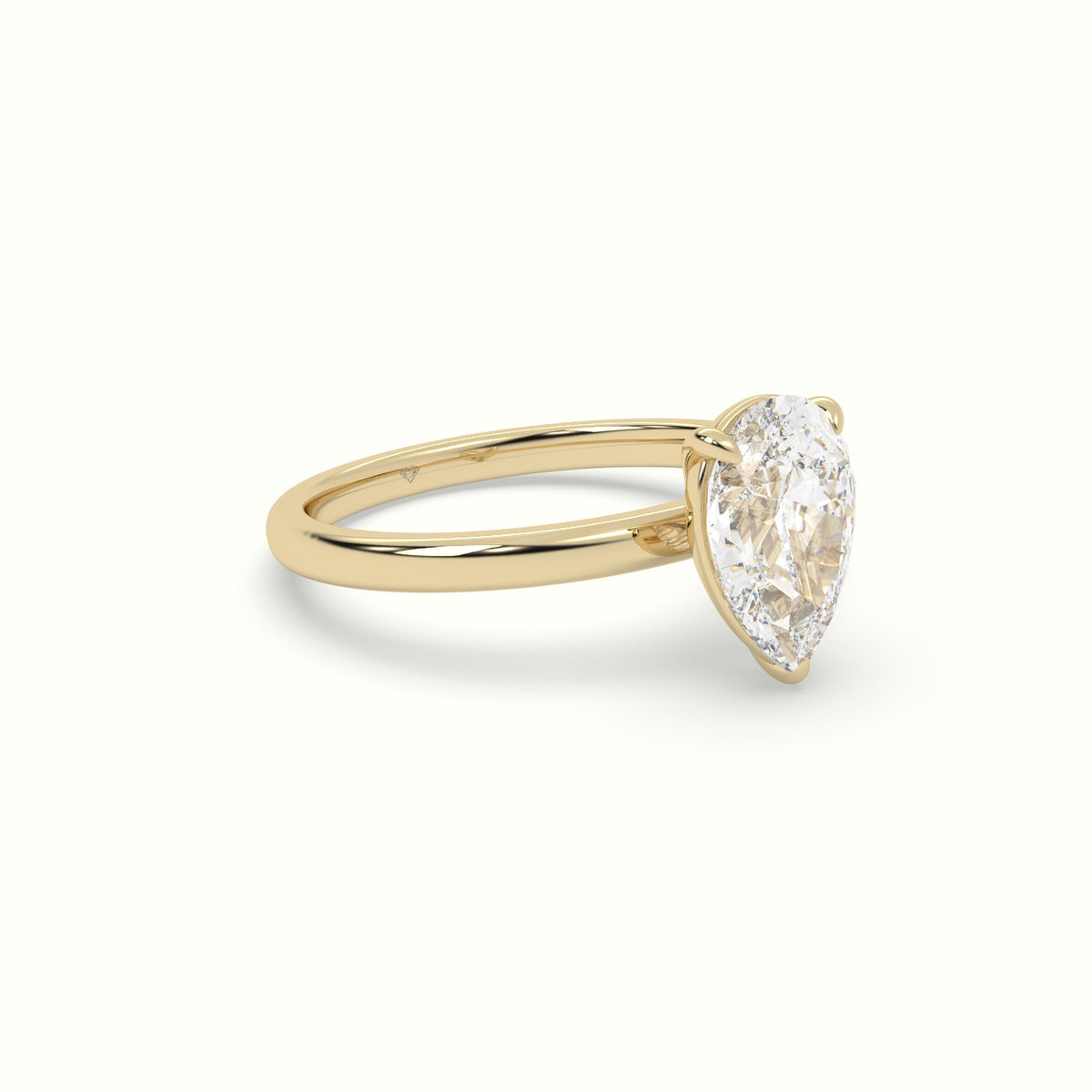 Pear Solitaire Engagement Ring — Yellow Gold