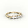 Round Cut Diamonds Bar-Setting Half Eternity Wedding Band — Yellow Gold