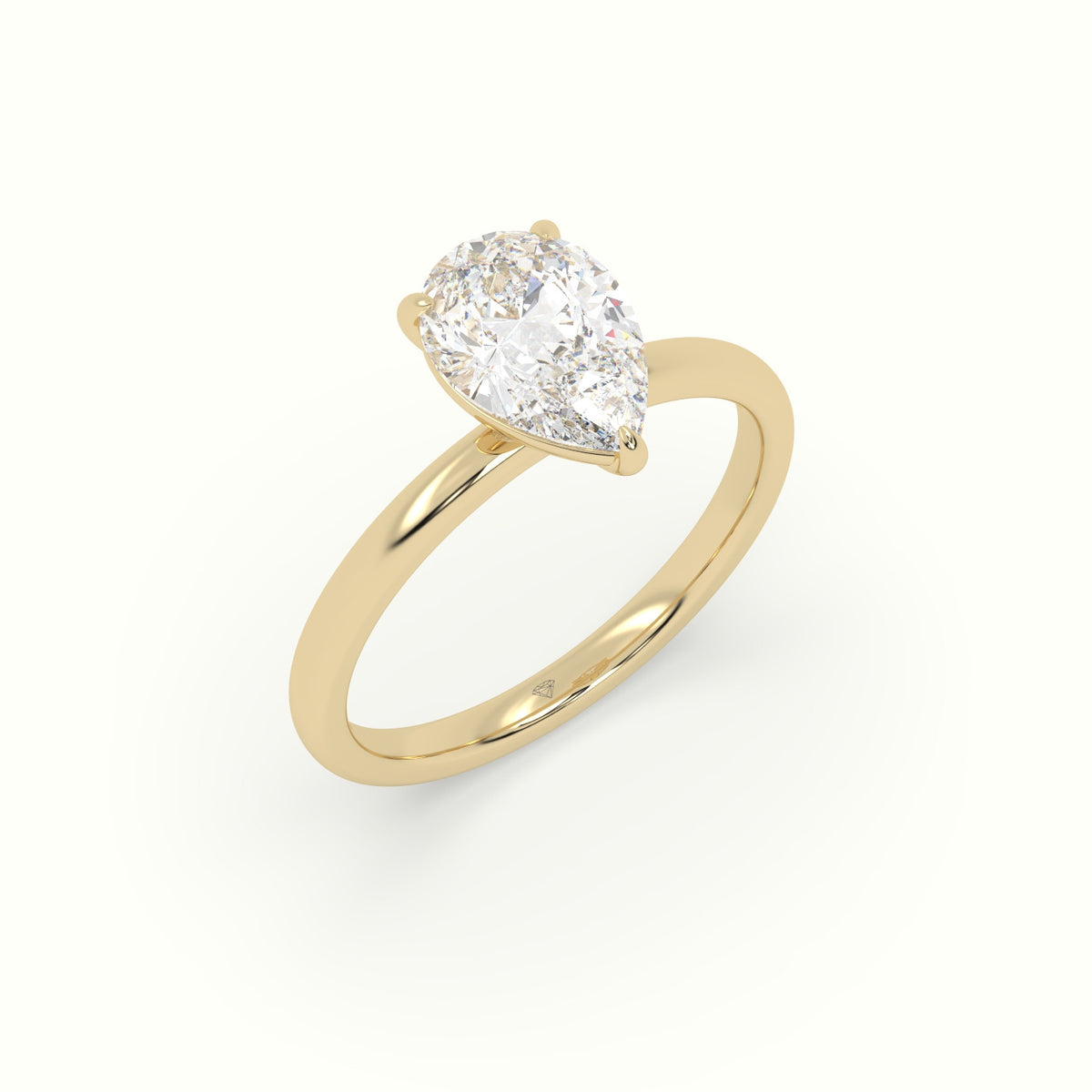 Pear Solitaire Engagement Ring — Yellow Gold