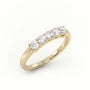 Round Cut Diamonds Bar-Setting Half Eternity Wedding Band — Yellow Gold