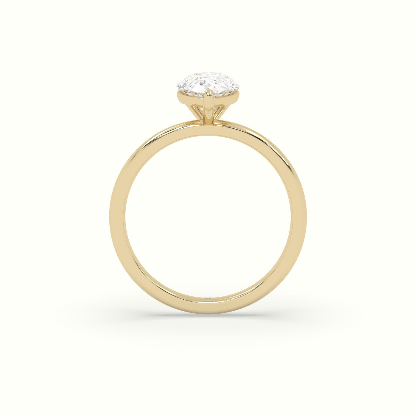 Pear Solitaire Engagement Ring — Yellow Gold