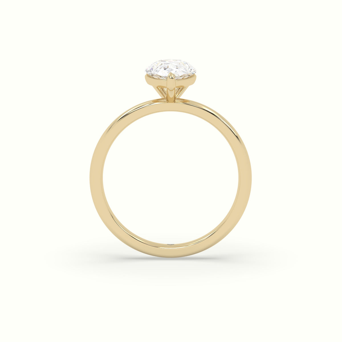 Pear Solitaire Engagement Ring — Yellow Gold