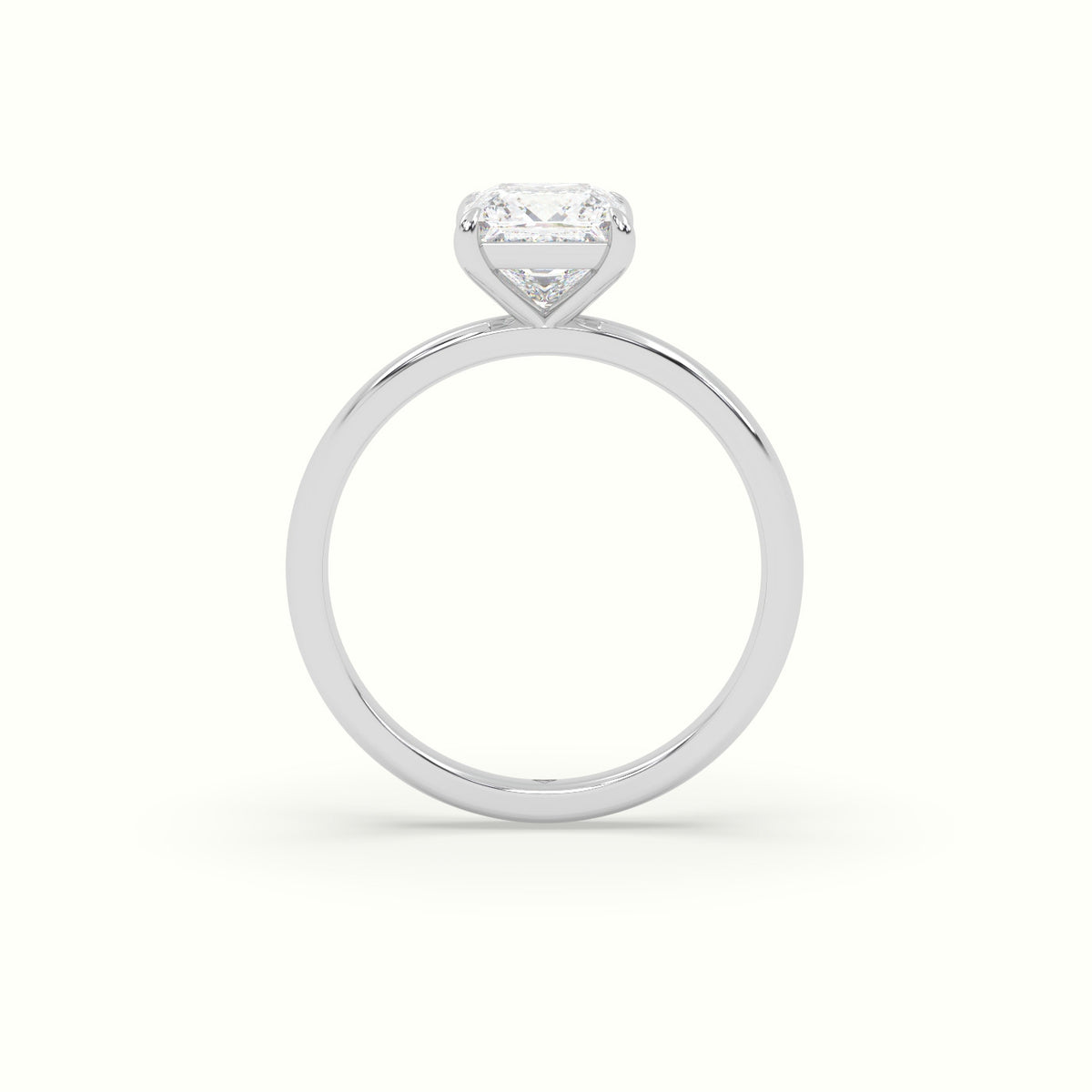 Princess Solitaire Engagement Ring — White Gold