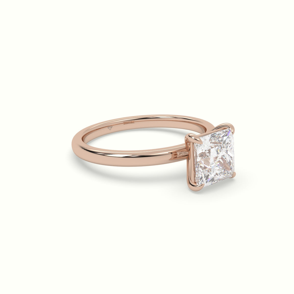 Princess Solitaire Engagement Ring — Rose Gold
