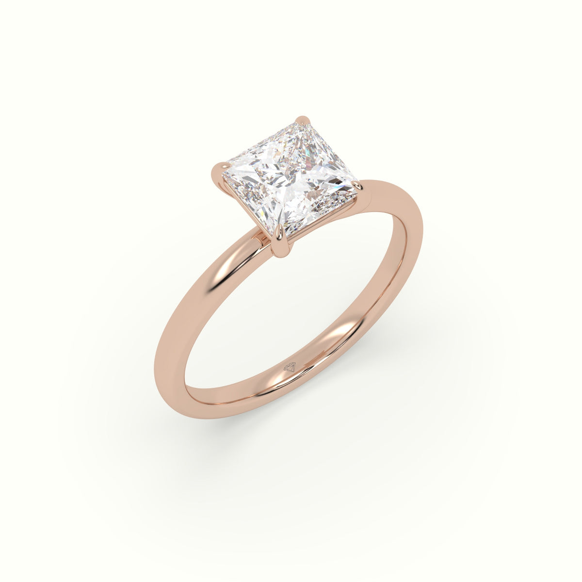 Princess Solitaire Engagement Ring — Rose Gold