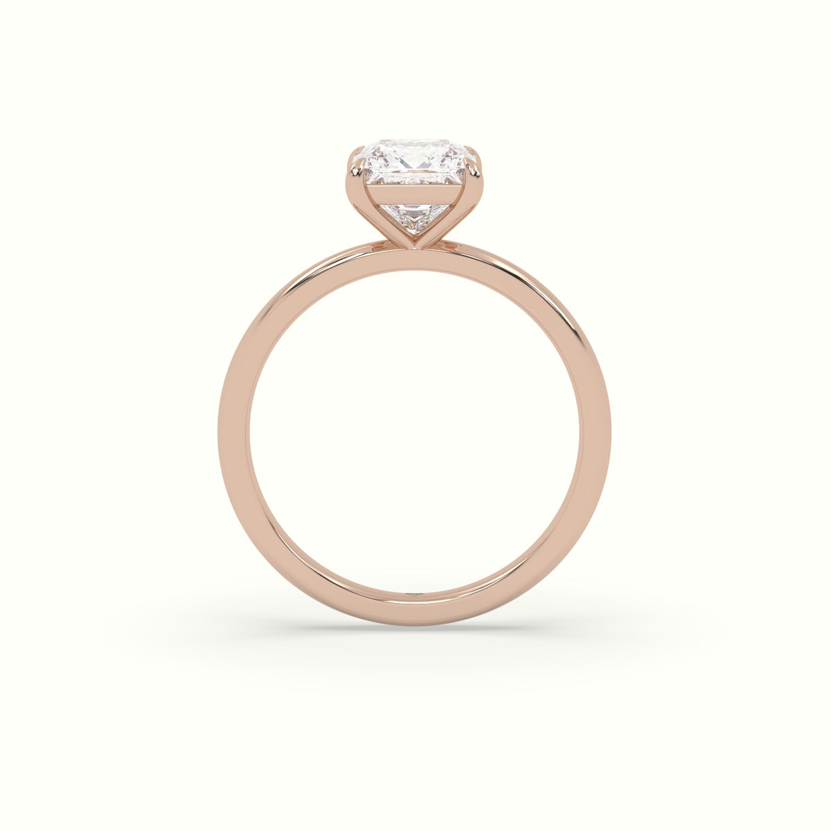 Princess Solitaire Engagement Ring — Rose Gold