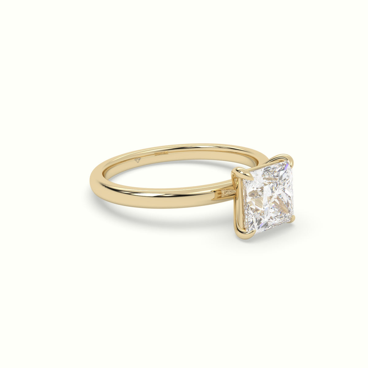 Princess Solitaire Engagement Ring — Yellow Gold