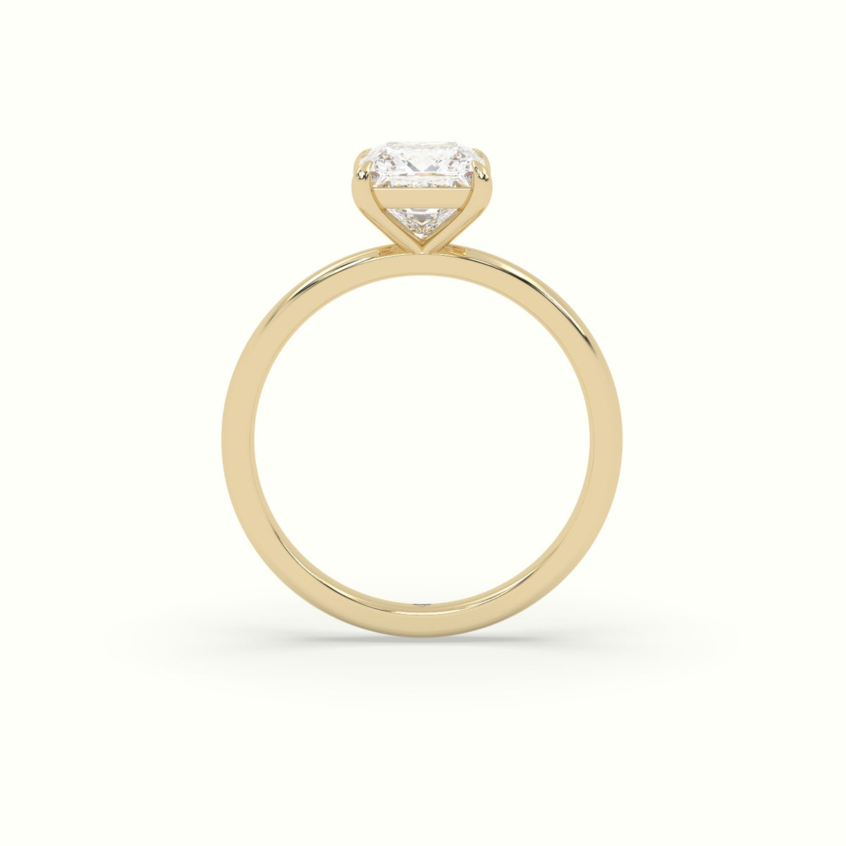 Princess Solitaire Engagement Ring — Yellow Gold