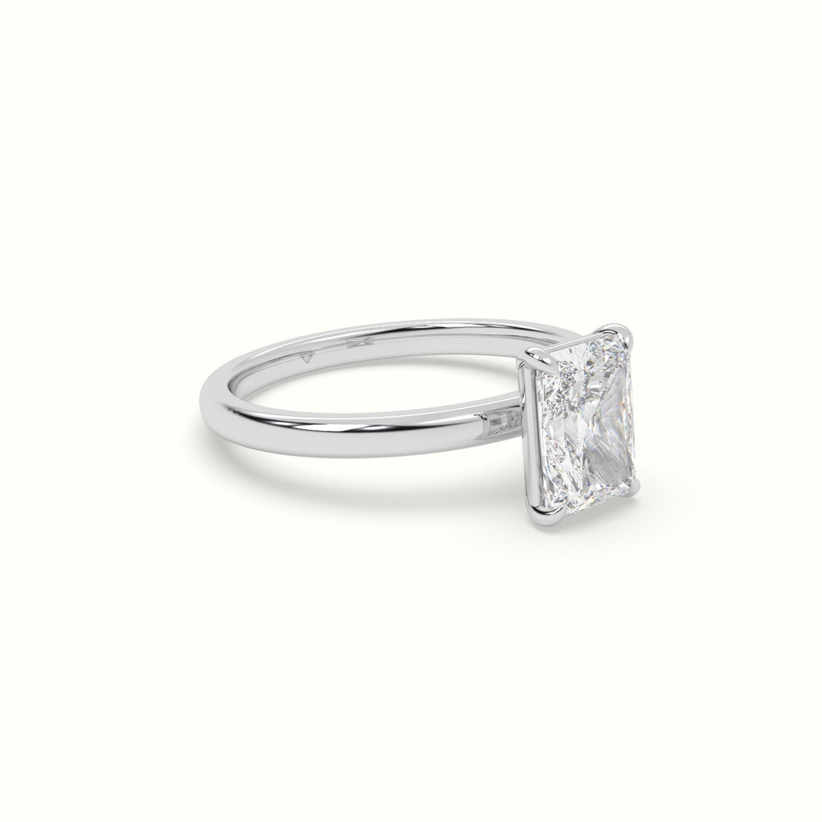 Radiant Solitaire Engagement Ring — White Gold