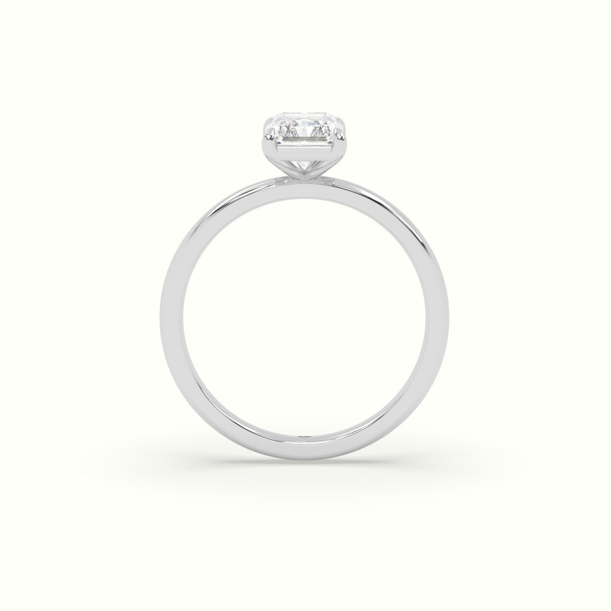 Radiant Solitaire Engagement Ring — White Gold