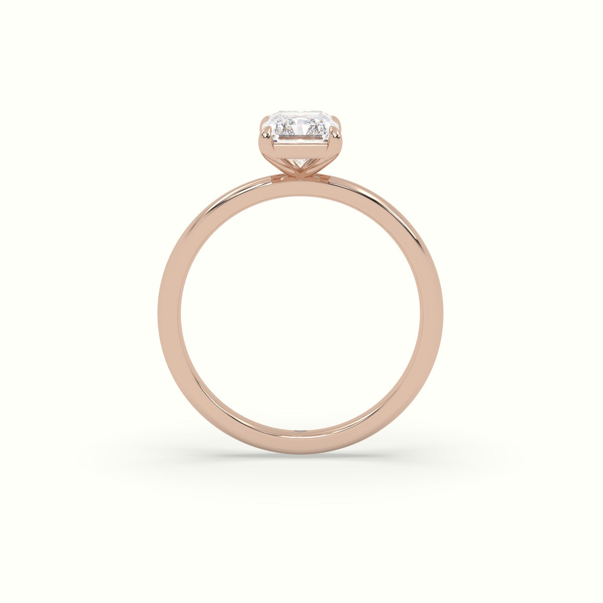 Radiant Solitaire Engagement Ring — Rose Gold
