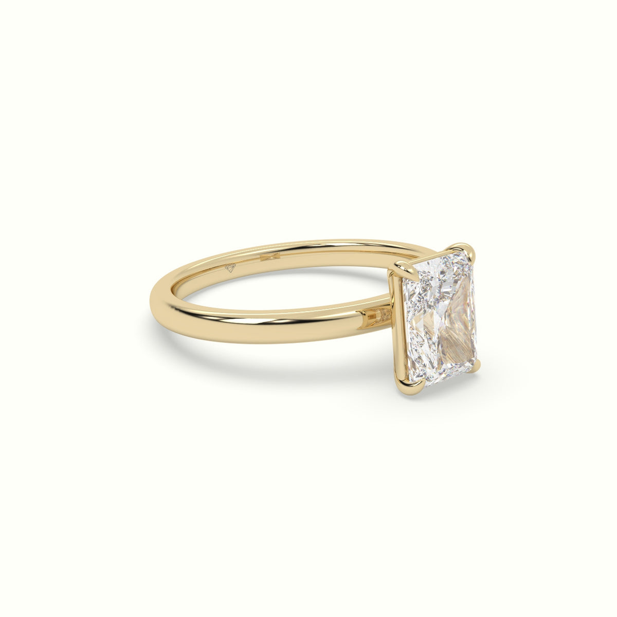 Radiant Solitaire Engagement Ring — Yellow Gold