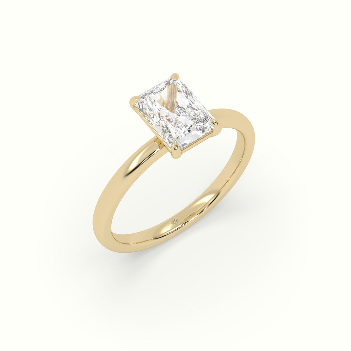 Radiant Solitaire Engagement Ring — Yellow Gold