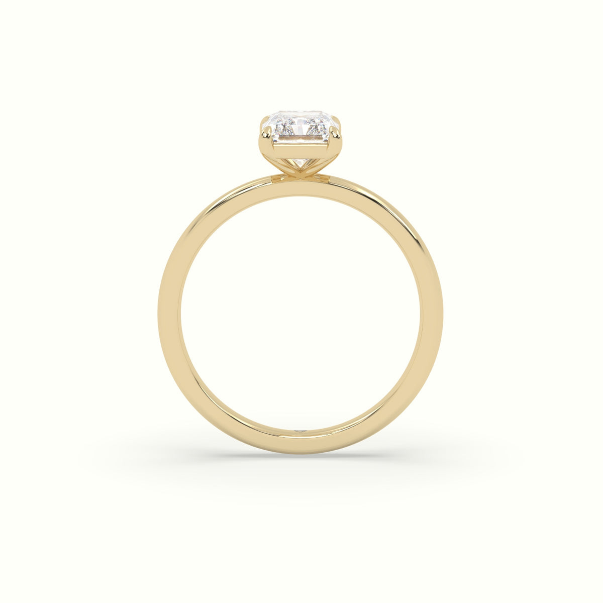 Radiant Solitaire Engagement Ring — Yellow Gold