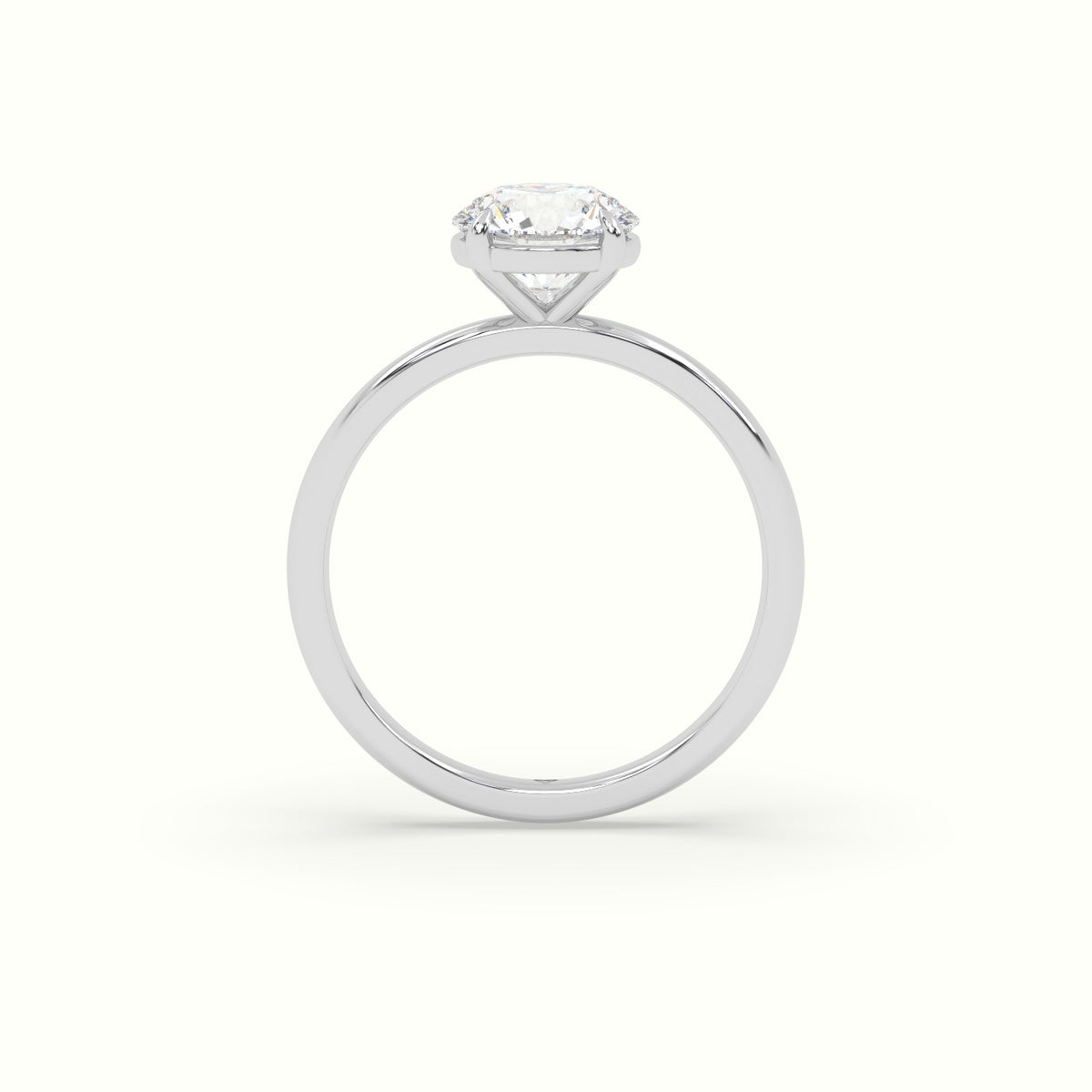 Round Solitaire Engagement Ring — White Gold