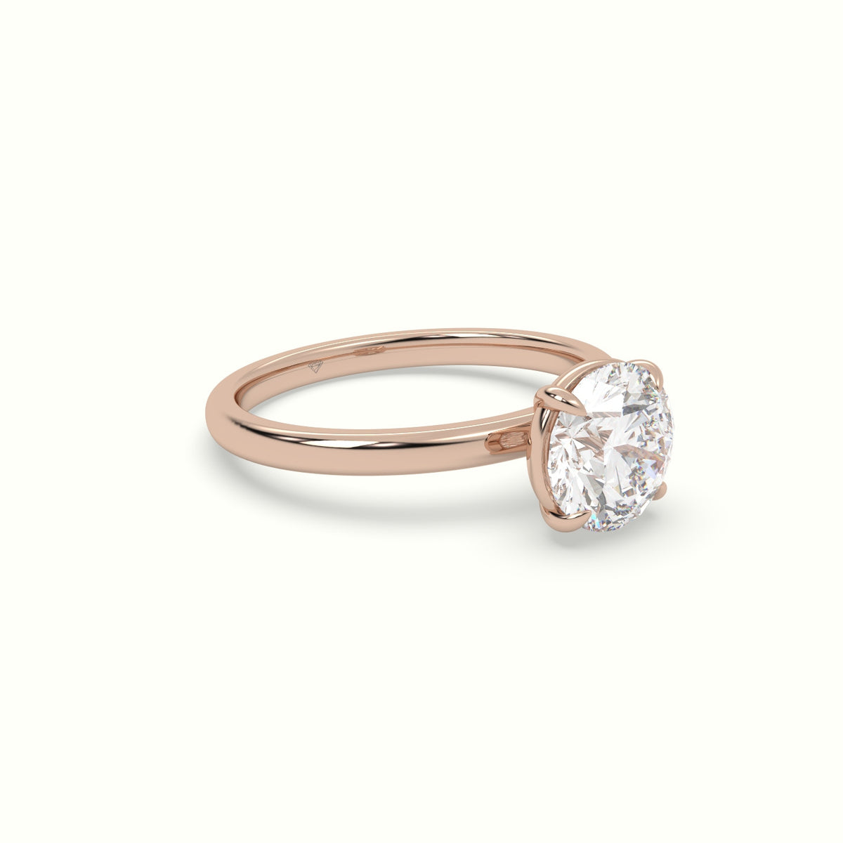 Round Solitaire Engagement Ring — Rose Gold