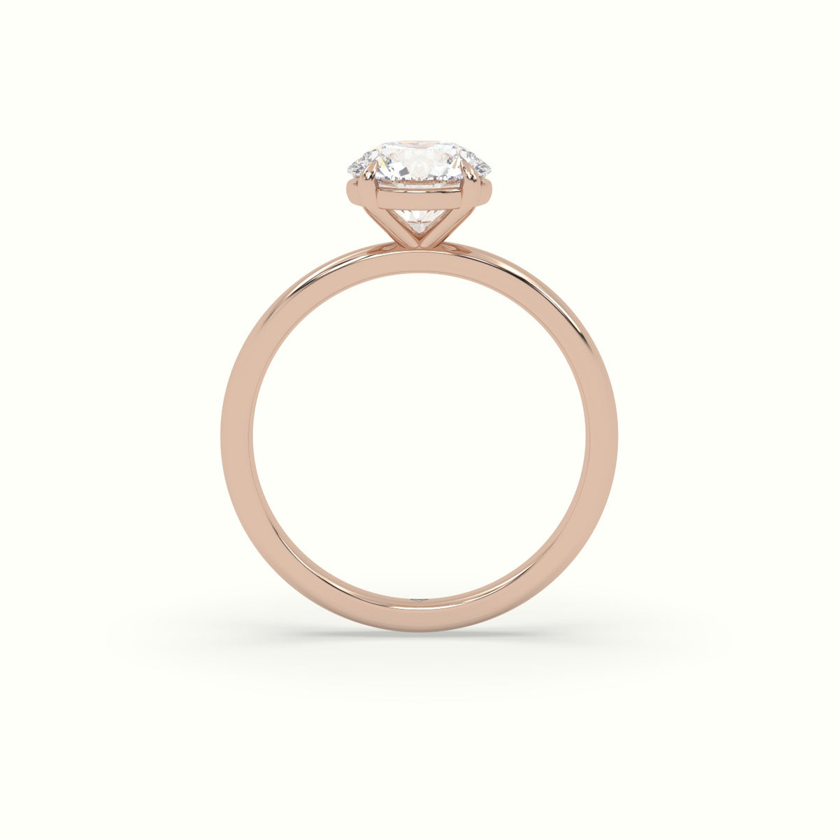 Round Solitaire Engagement Ring — Rose Gold