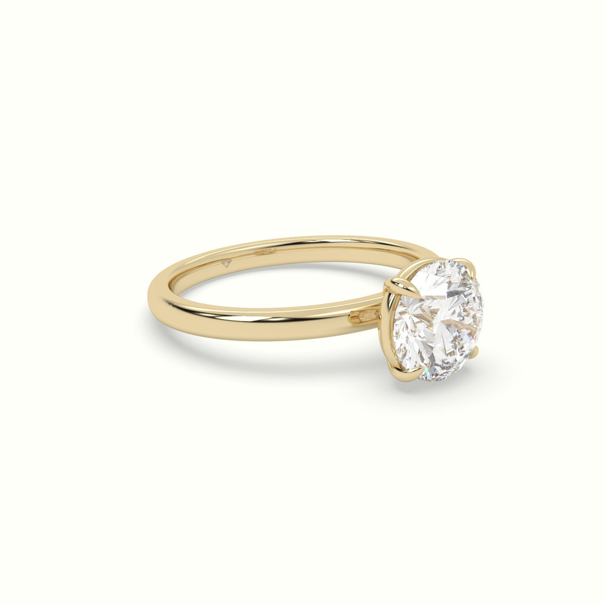 Round Solitaire Engagement Ring — Yellow Gold