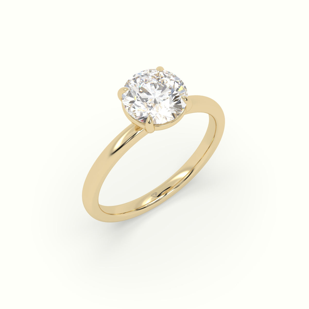 Round Solitaire Engagement Ring — Yellow Gold