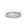 Round Cut Shared Prongs Set Half Eternity Band — White Gold