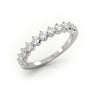 Round Cut Shared Prongs Set Half Eternity Band — White Gold