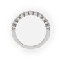 Round Cut Shared Prongs Set Half Eternity Band — White Gold