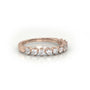 Round Cut Shared Prongs Set Half Eternity Band — Rose Gold