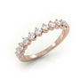 Round Cut Shared Prongs Set Half Eternity Band — Rose Gold