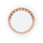Round Cut Shared Prongs Set Half Eternity Band — Rose Gold