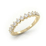 Round Cut Shared Prongs Set Half Eternity Band — Yellow Gold