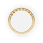 Round Cut Shared Prongs Set Half Eternity Band — Yellow Gold