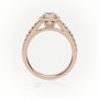 Round-Cut Diamond Halo Scallop Setting Engagement Ring — Rose Gold