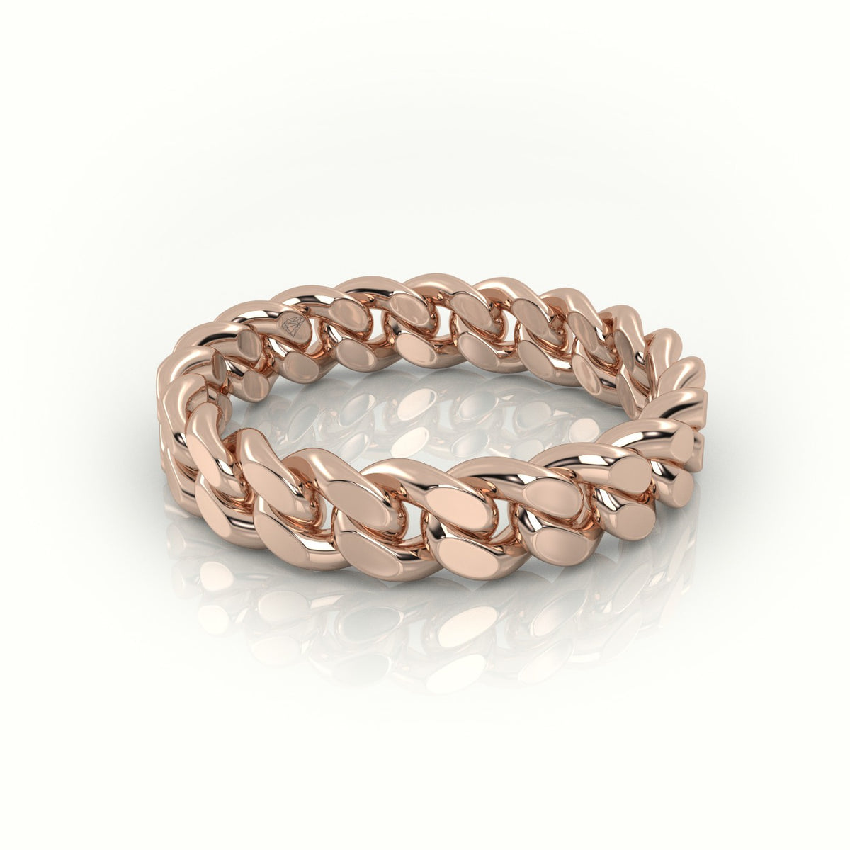 Cuban Plain Ring 5Mm — Rose Gold