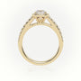 Round-Cut Diamond Halo Scallop Setting Engagement Ring — Yellow Gold