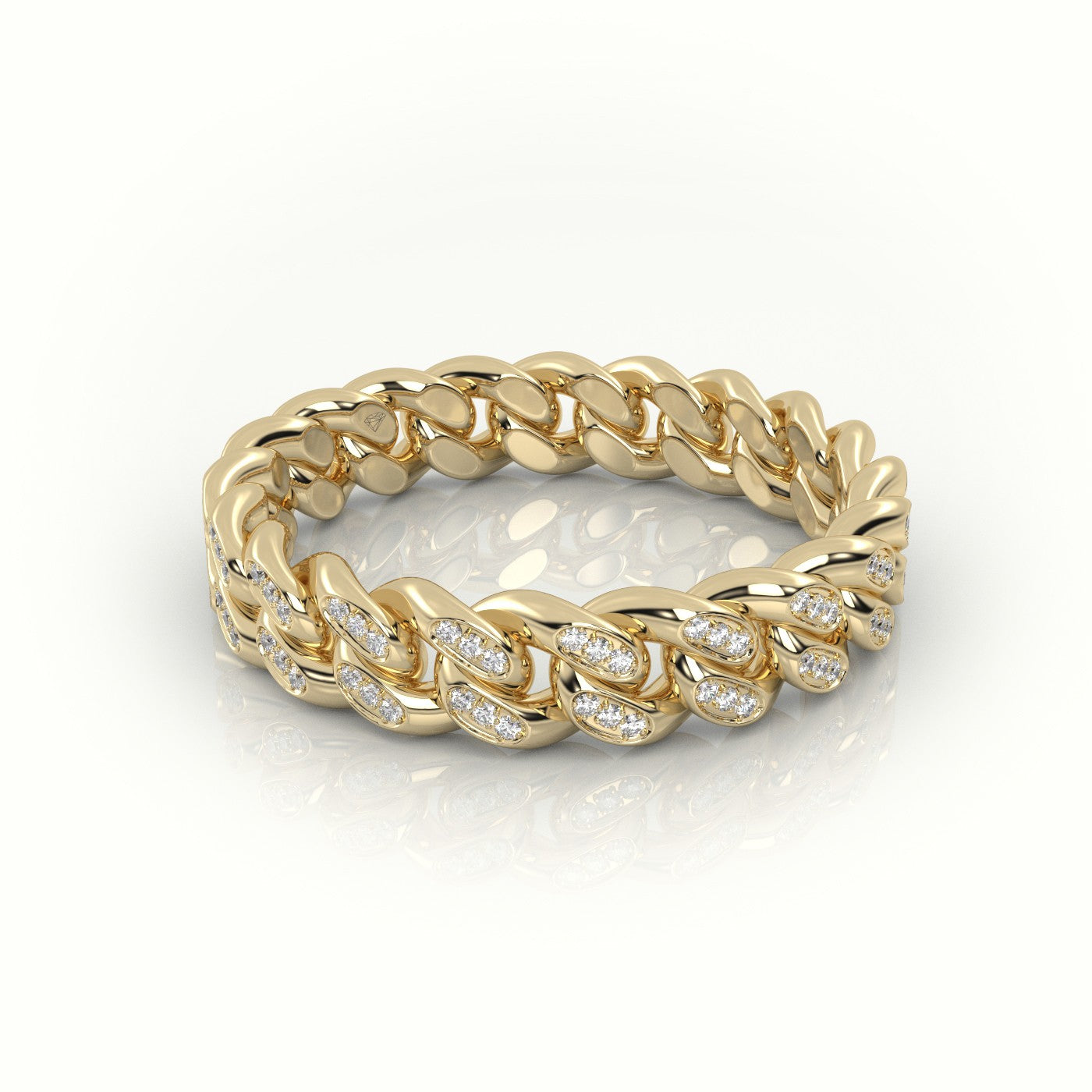 Cuban Diamonds Ring 5Mm — Yellow Gold