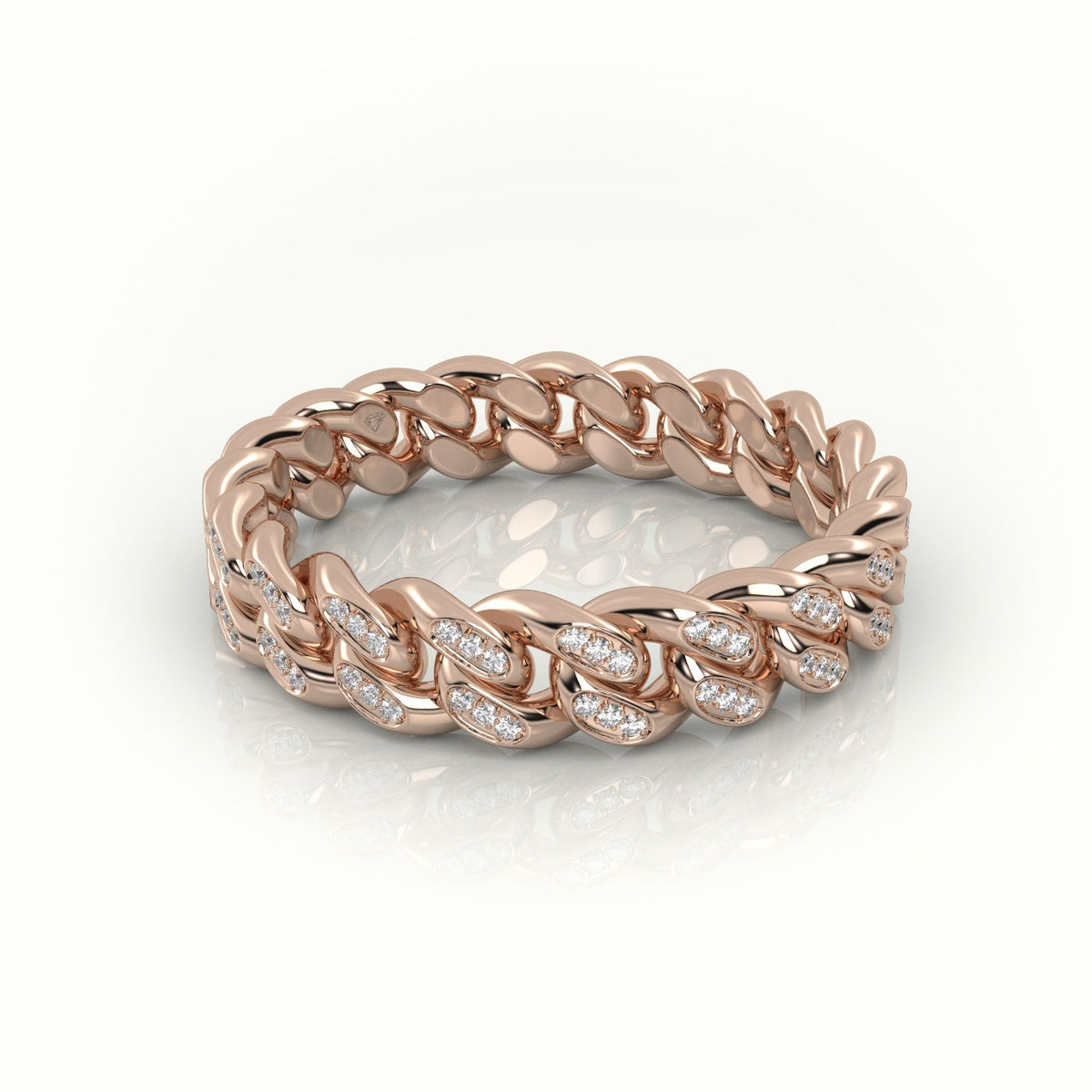 Cuban Diamonds Ring 5Mm — Rose Gold