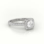 Round-Cut Diamond Halo Scallop-Setting Engagement Ring — White Gold