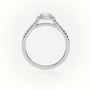 Round-Cut Diamond Halo Scallop-Setting Engagement Ring — White Gold