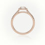 Round-Cut Diamond Halo Scallop-Setting Engagement Ring — Rose Gold