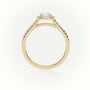 Round-Cut Diamond Halo Scallop-Setting Engagement Ring — Yellow Gold