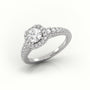 Round-Cut Diamond 4 Prongs Scallop Setting Engagement Ring — White Gold