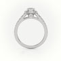 Round-Cut Diamond 4 Prongs Scallop Setting Engagement Ring — White Gold