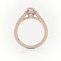Round-Cut Diamond 4 Prongs Scallop Setting Engagement Ring — Rose Gold