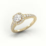 Round-Cut Diamond 4 Prongs Scallop Setting Engagement Ring — Yellow Gold